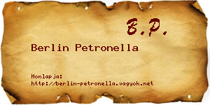 Berlin Petronella névjegykártya